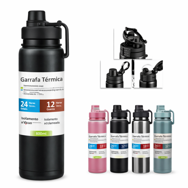 Garrafa Térmica Água Squeeze Inox Academia quente e Frio
