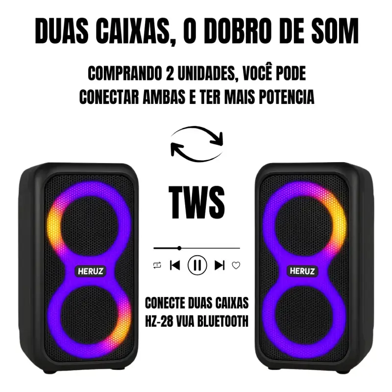 Caixa de Som para Festa Boombox Bluetooth Potente 1 - Imagem 4