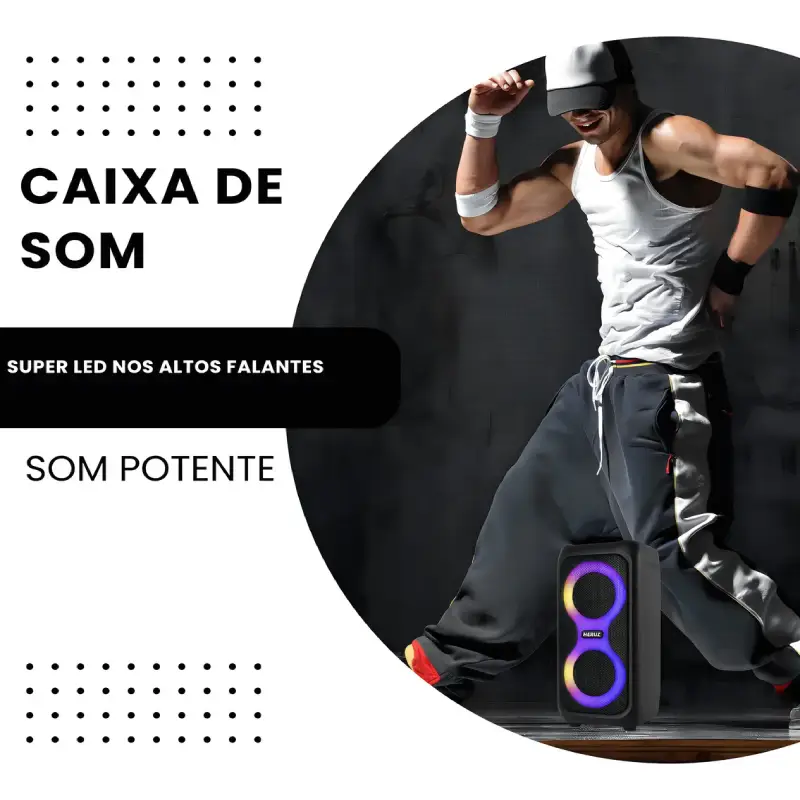 Caixa de Som para Festa Boombox Bluetooth Potente 1 - Imagem 3