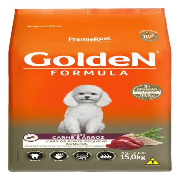 Ração Golden Mini Bits Cães Adultos Pequeno Porte 15kg