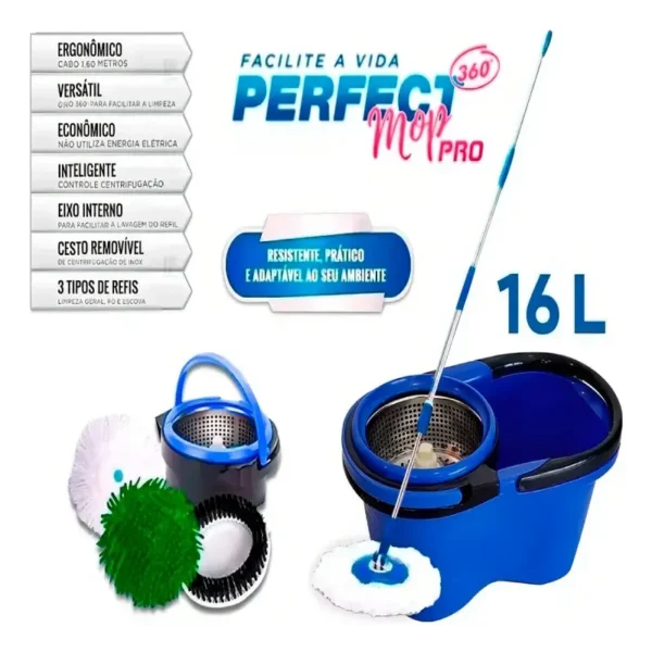Esfregão Perfect Pro Mop 360: Limpeza Profunda