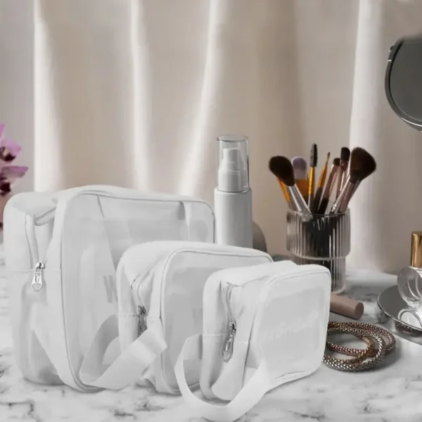 Kit 3 Necessáires Feminina Maquiagem Cosméticos
