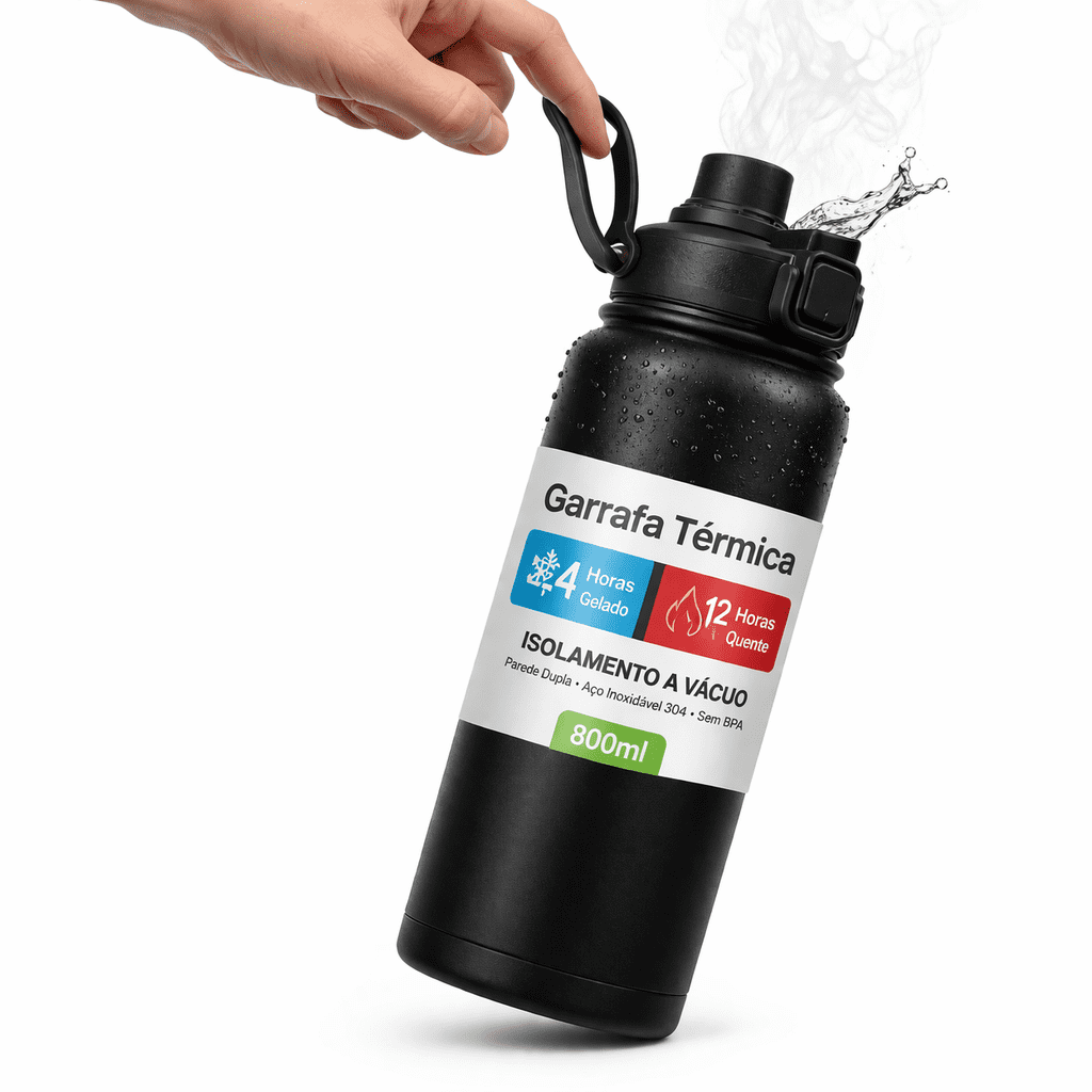 Garrafa Térmica Água Squeeze Inox Academia quente e Frio - Imagem 4