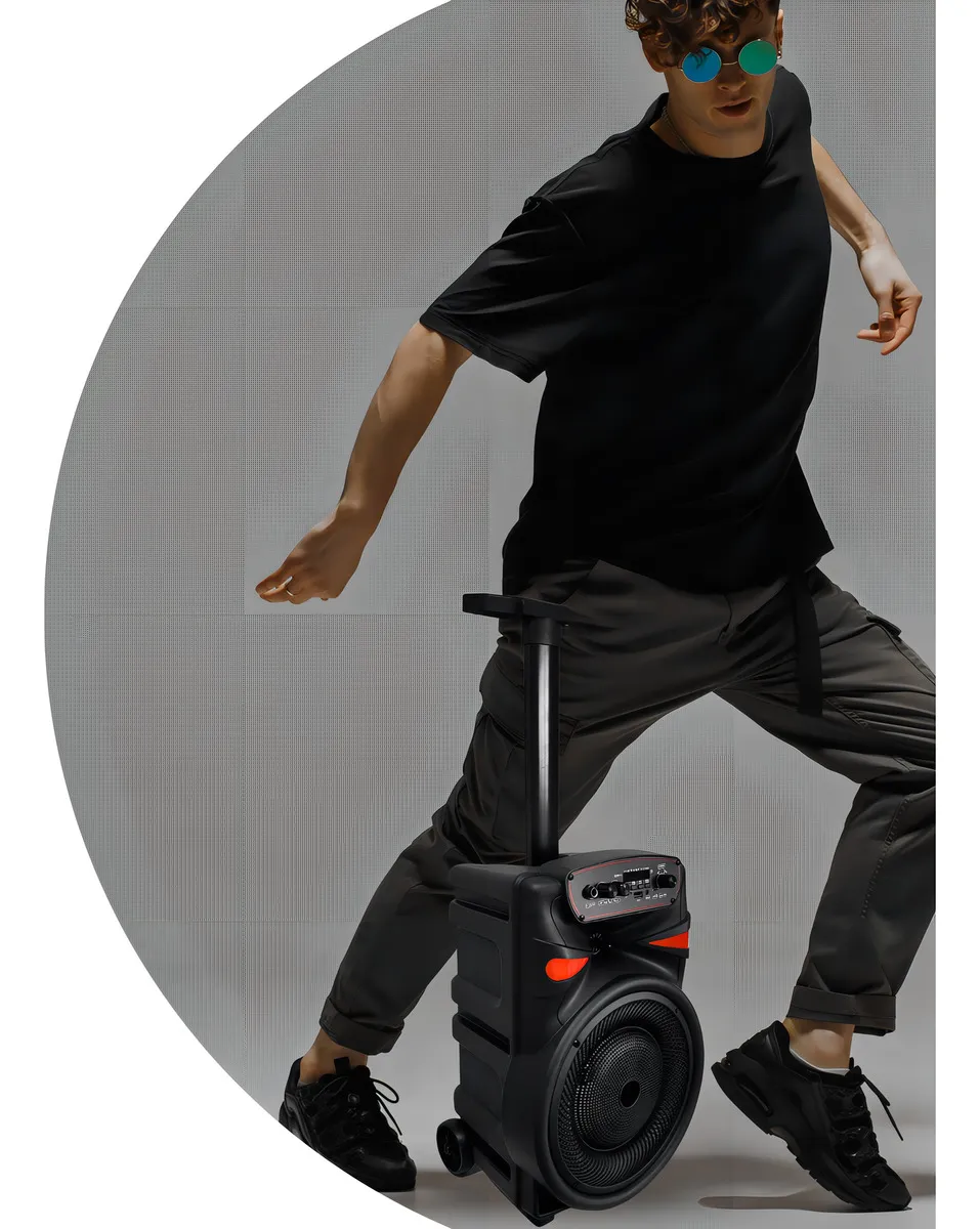 Caixa de Som Bluetooth Hz-799 10" 2000W PMPO com Alto-Falante Potente - Imagem 4