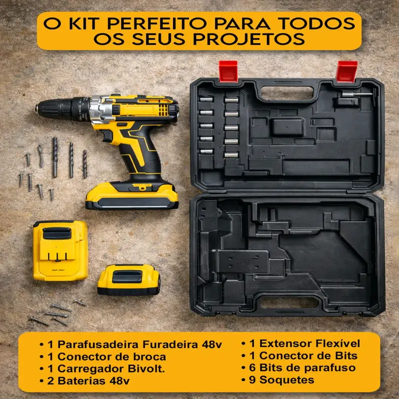 Furadeira Kit Completo que vai transformar seus trabalhos - Imagem 2
